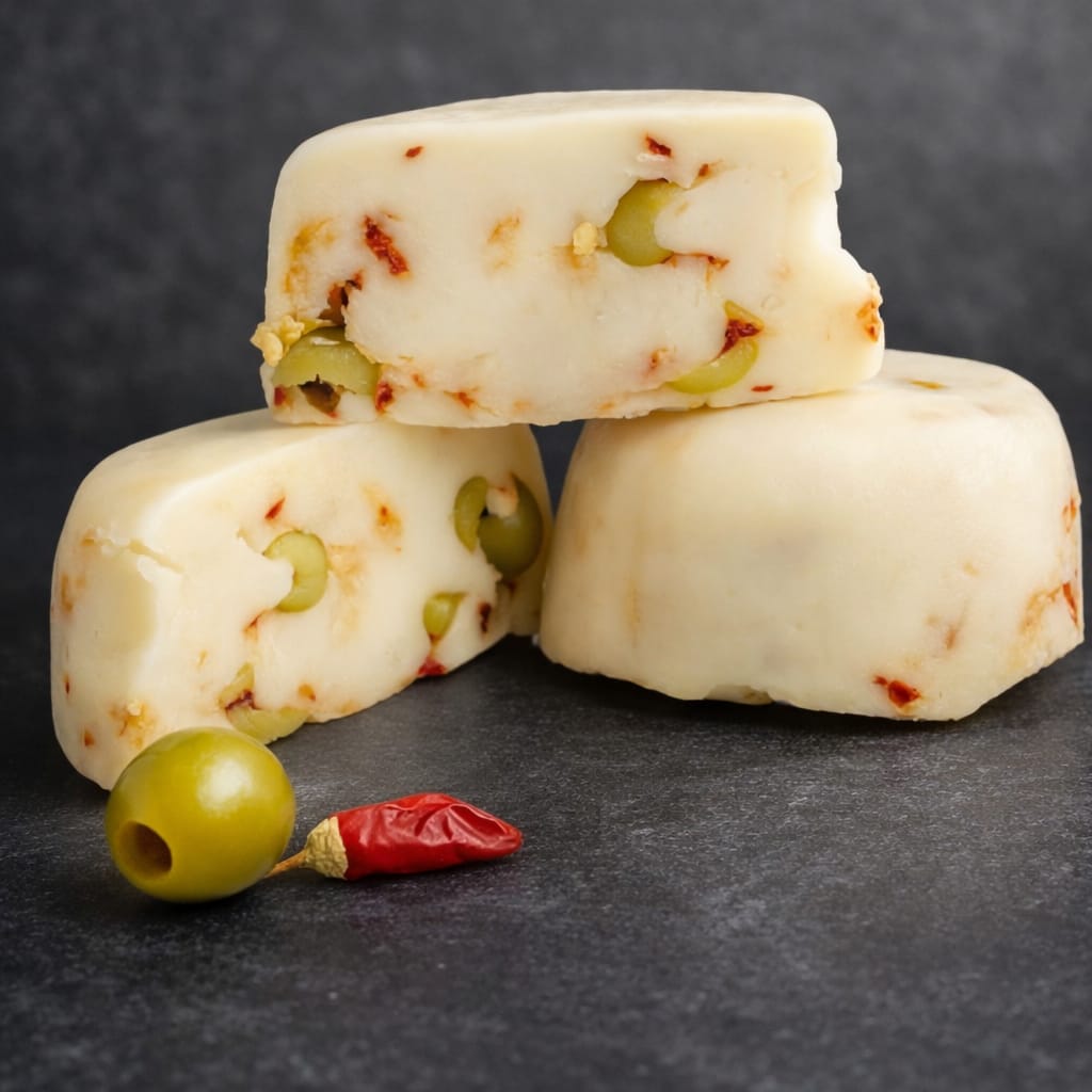 caciorino olive e peperoncino ( caciotta ) produttore piermattei